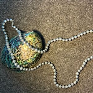 Honora long silver freshwater pearl necklace